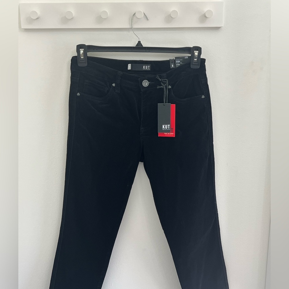Kut from the Kloth Black Straight Leg Corduroy Women's Jeans - Picture 11 of 16